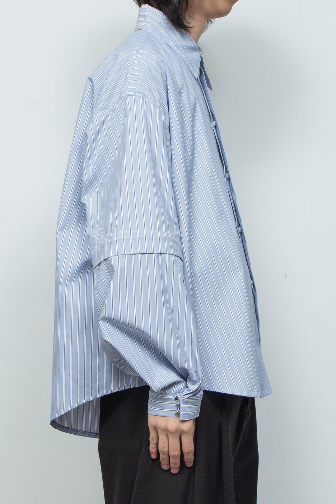 プライムフレックス デタッチャブルスリーブシャツ SAX STRIPE