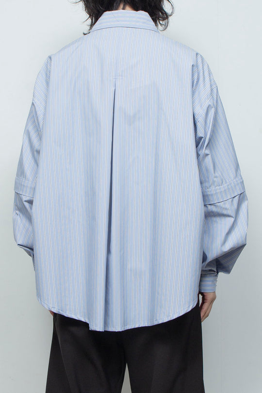 プライムフレックス デタッチャブルスリーブシャツ SAX STRIPE