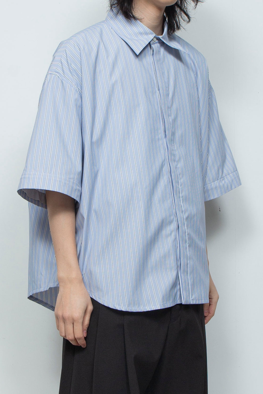 プライムフレックス デタッチャブルスリーブシャツ SAX STRIPE