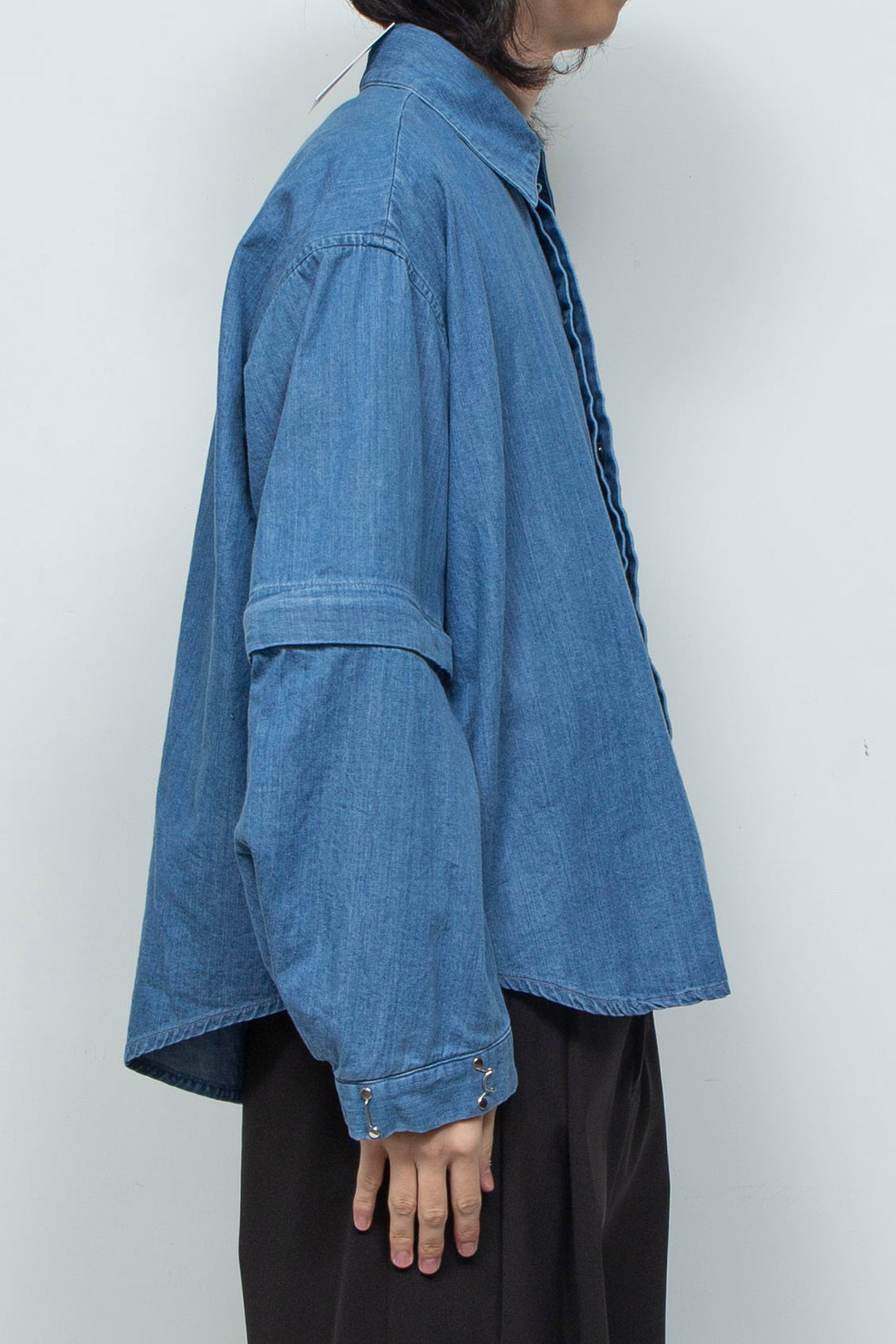 7.5ozデニム デタッチャブルスリーブシャツ BLUE WASHED