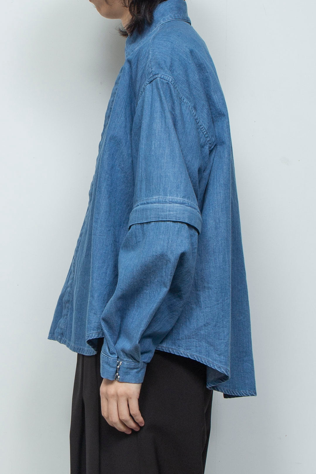 7.5ozデニム デタッチャブルスリーブシャツ BLUE WASHED