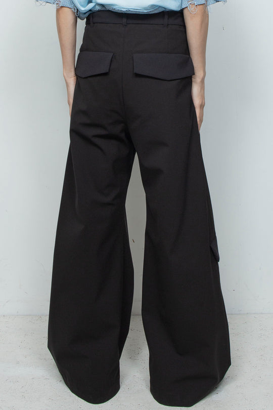 オリジナル3レイヤー シンフラップバギートラウザー BLACK