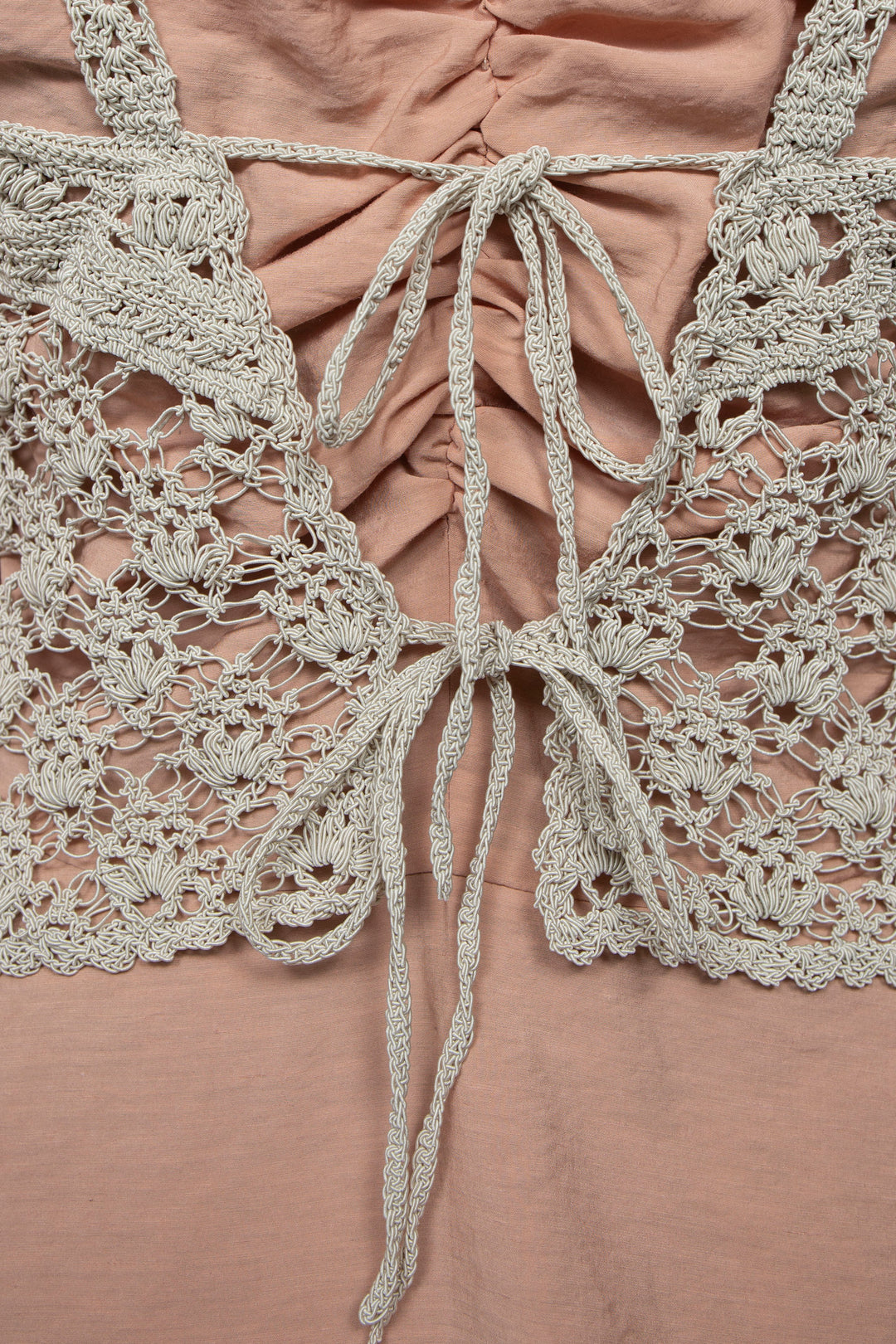 Solomon's knot crochet bustier beige