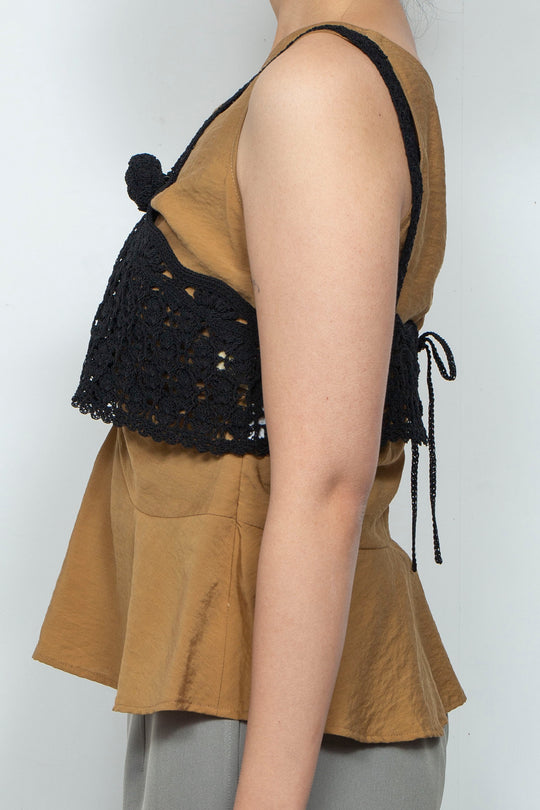 Crochet crop top black
