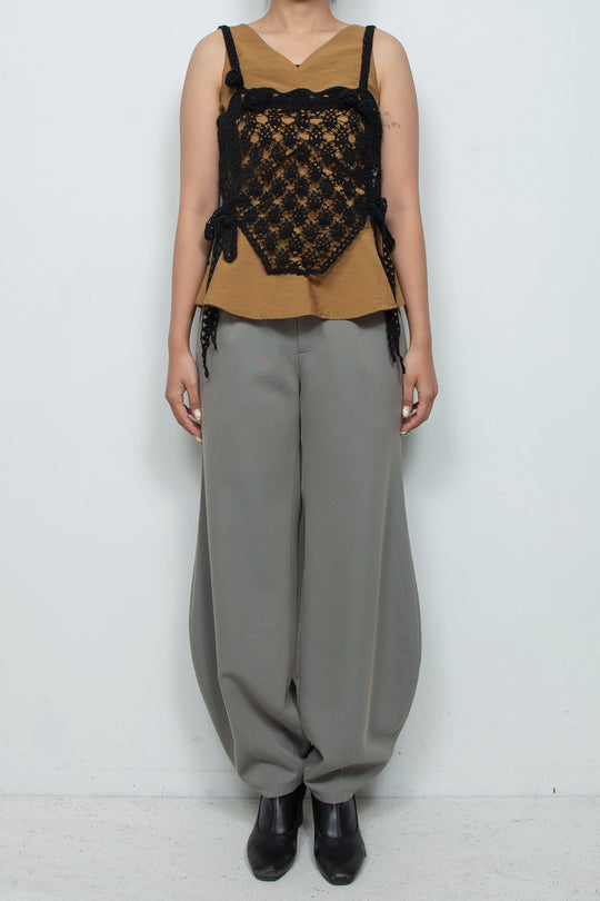 Solomon's knot crochet bustier black