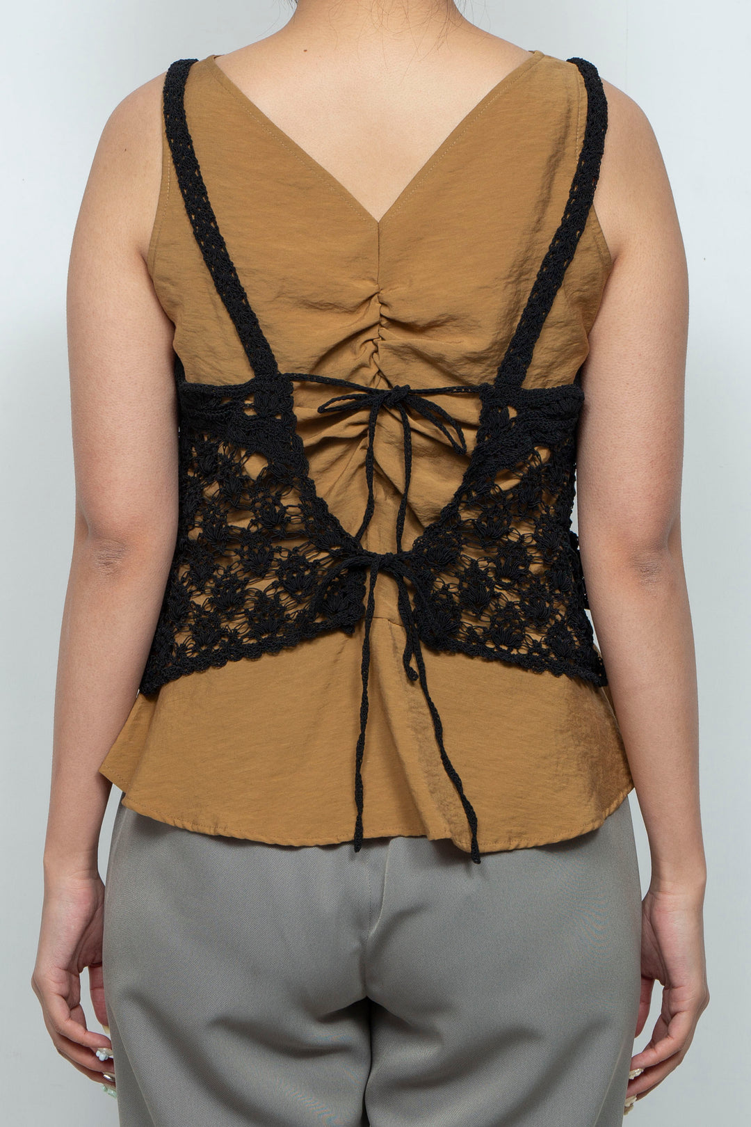 Solomon's knot crochet bustier black