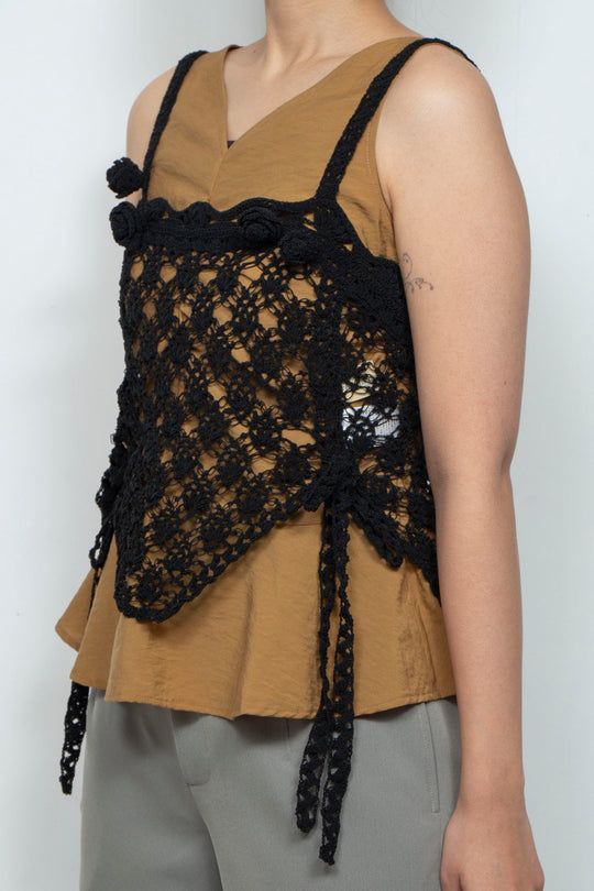 Solomon's knot crochet bustier black