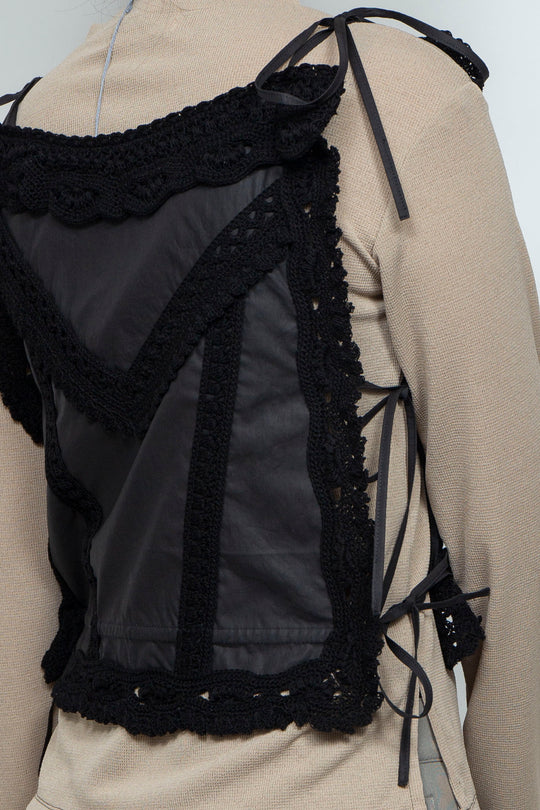 Crochet edging top black