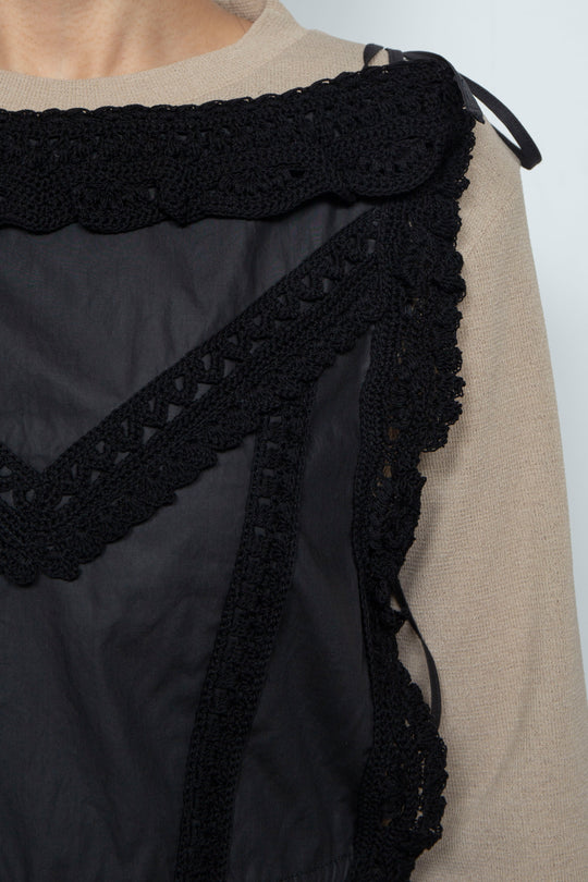 Crochet edging top black