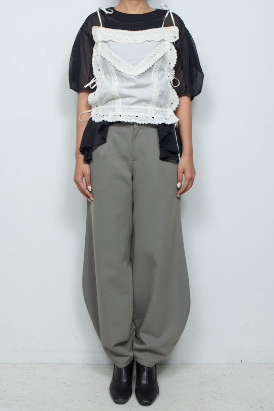 Crochet edging top white