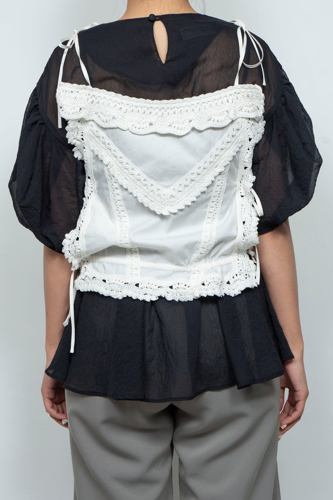 Crochet edging top white