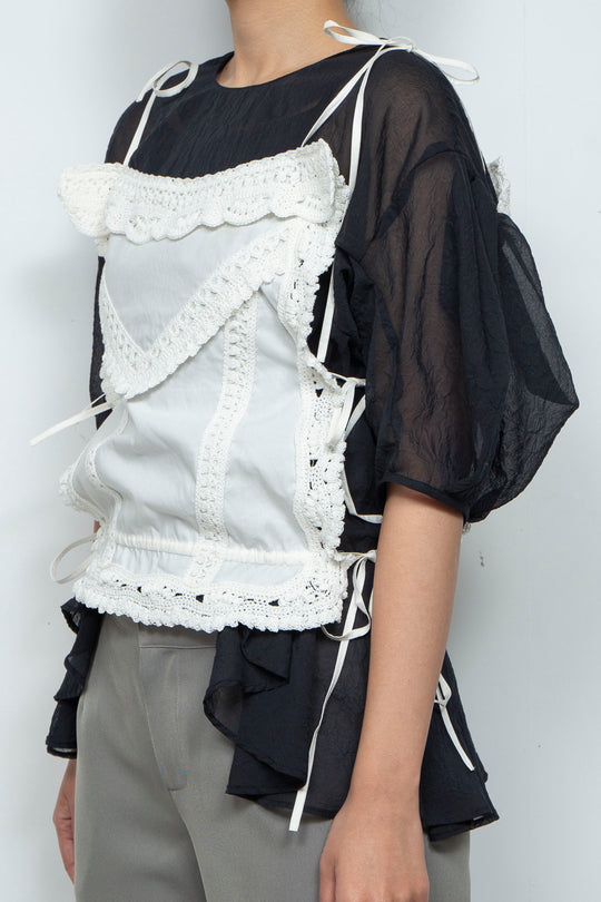 Crochet edging top white