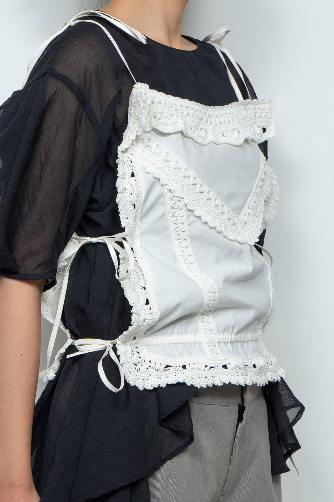 Crochet edging top white