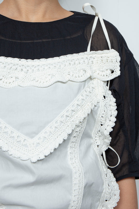 Crochet edging top white