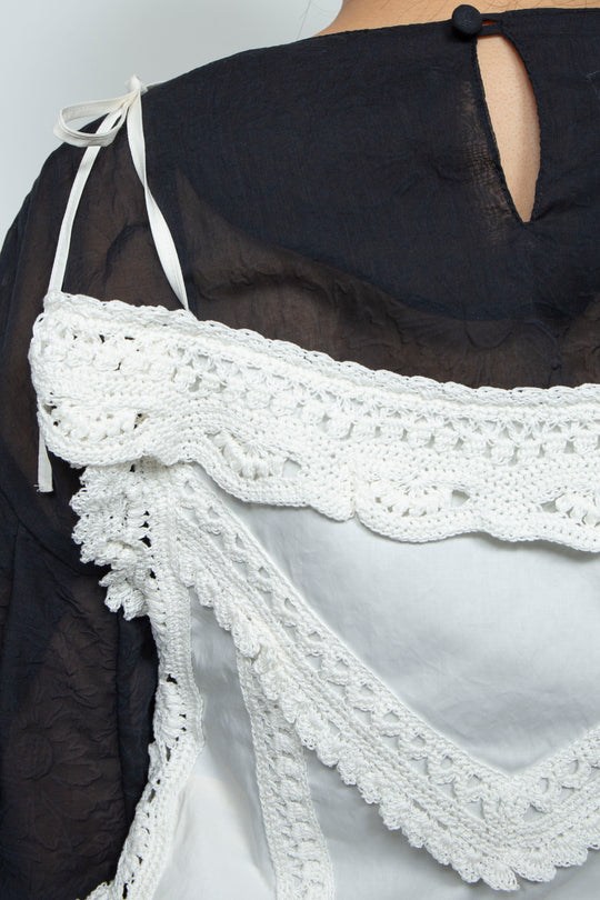 Crochet edging top white