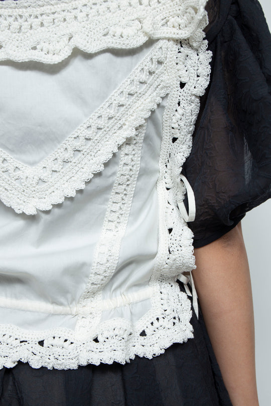 Crochet edging top white
