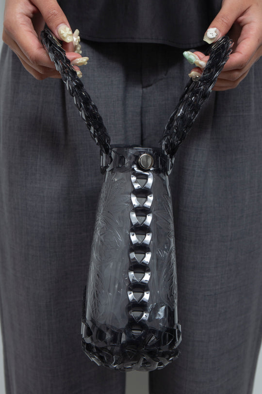 Circle handle tab bag charcoal