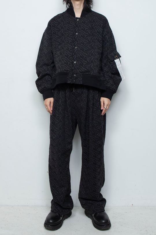 フルエンブロイダリージャージースタジアムブルゾン BLACK