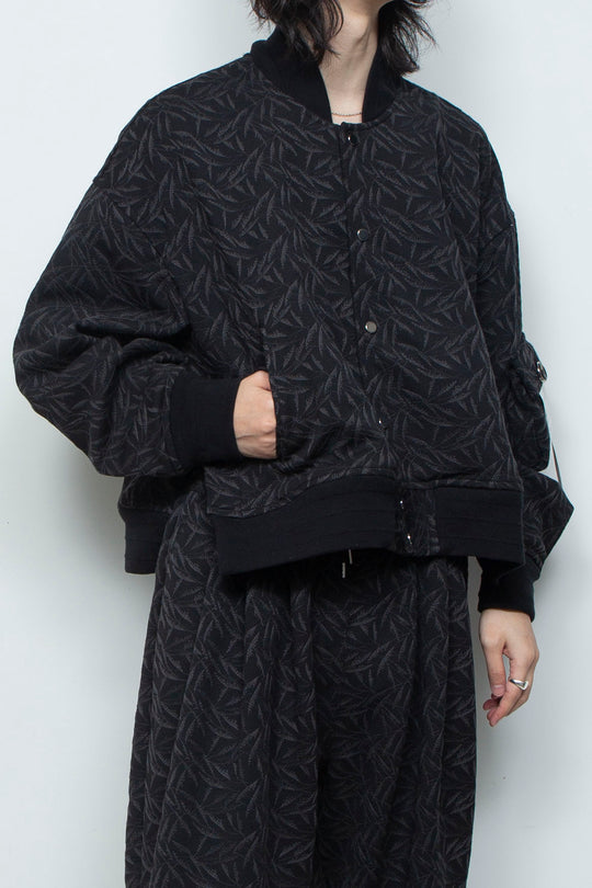 フルエンブロイダリージャージースタジアムブルゾン BLACK