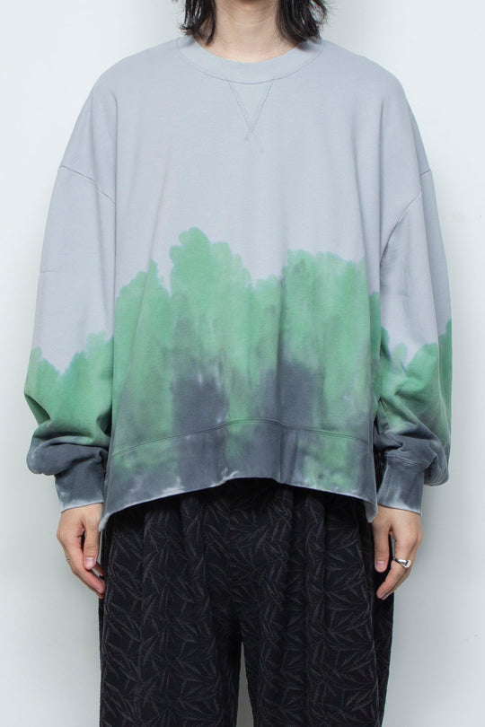 ハンドダイドロングスリーブプルオーバー ICE GRAY DYED