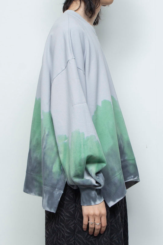 ハンドダイドロングスリーブプルオーバー ICE GRAY DYED
