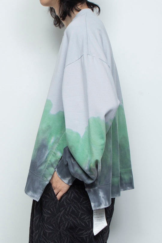 ハンドダイドロングスリーブプルオーバー ICE GRAY DYED
