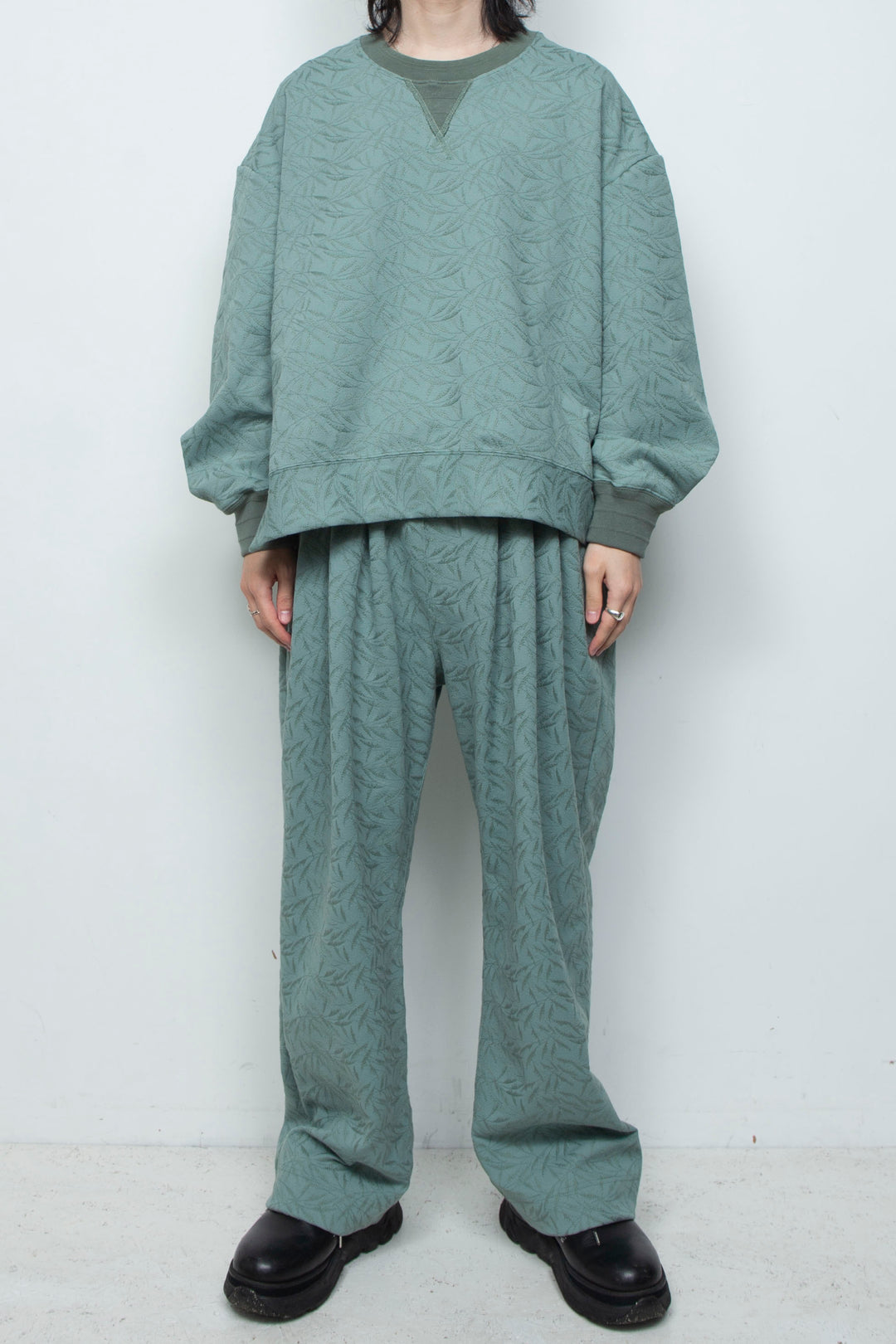 フルエンブロイダリージャージープルオーバー GLASS GREEN