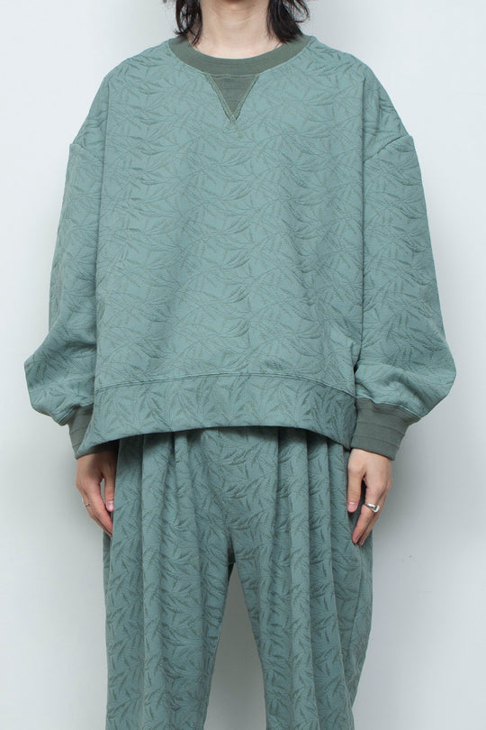フルエンブロイダリージャージープルオーバー GLASS GREEN