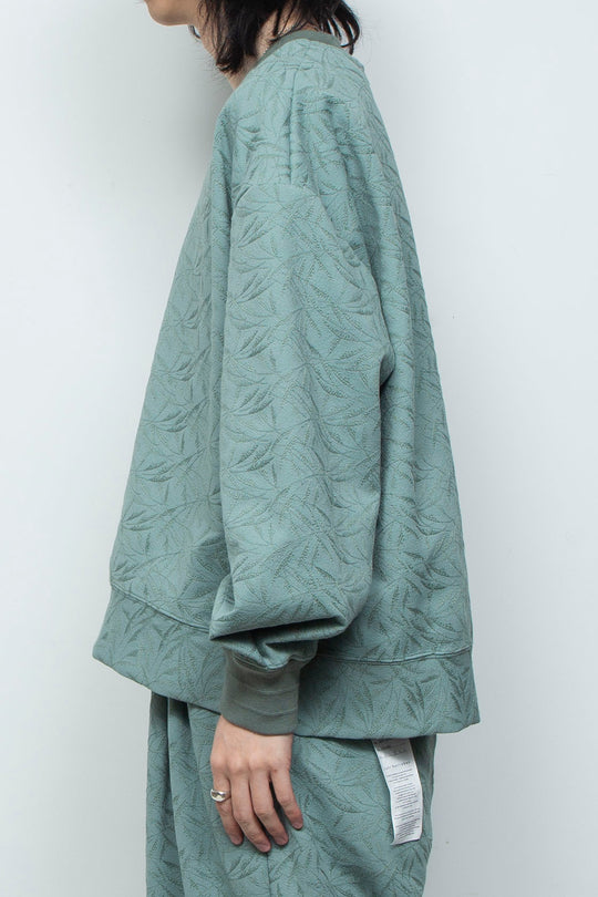 フルエンブロイダリージャージープルオーバー GLASS GREEN