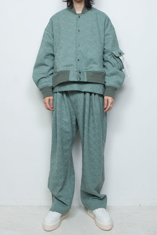 フルエンブロイダリージャージースタジアムブルゾン GLASS GREEN