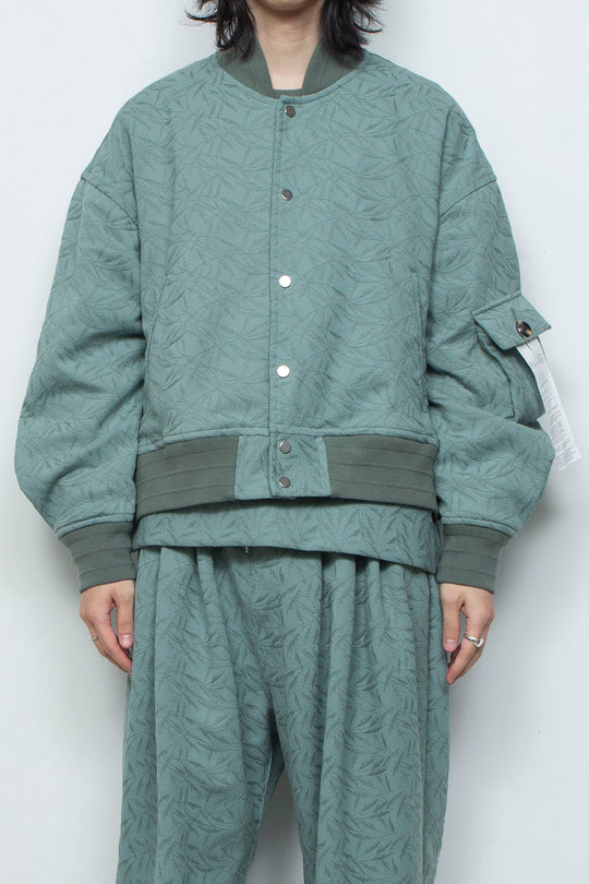 フルエンブロイダリージャージースタジアムブルゾン GLASS GREEN