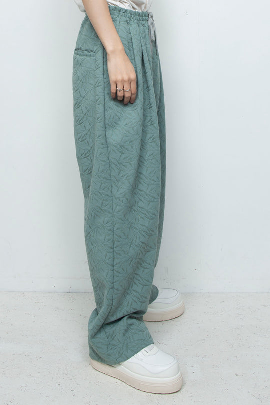 フルエンブロイダリージャージーイージーパンツ GLASS GREEN