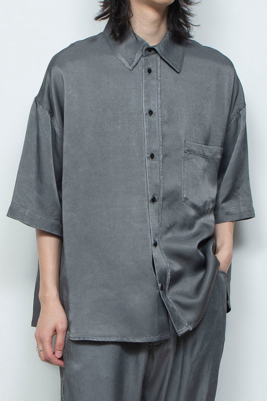 ピグメントウォッシュドショートスリーブコンパクトシャツ SLATE GRAY