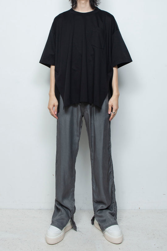 スーペリアピマコットンオリジナルリブネックTシャツ  BLACK