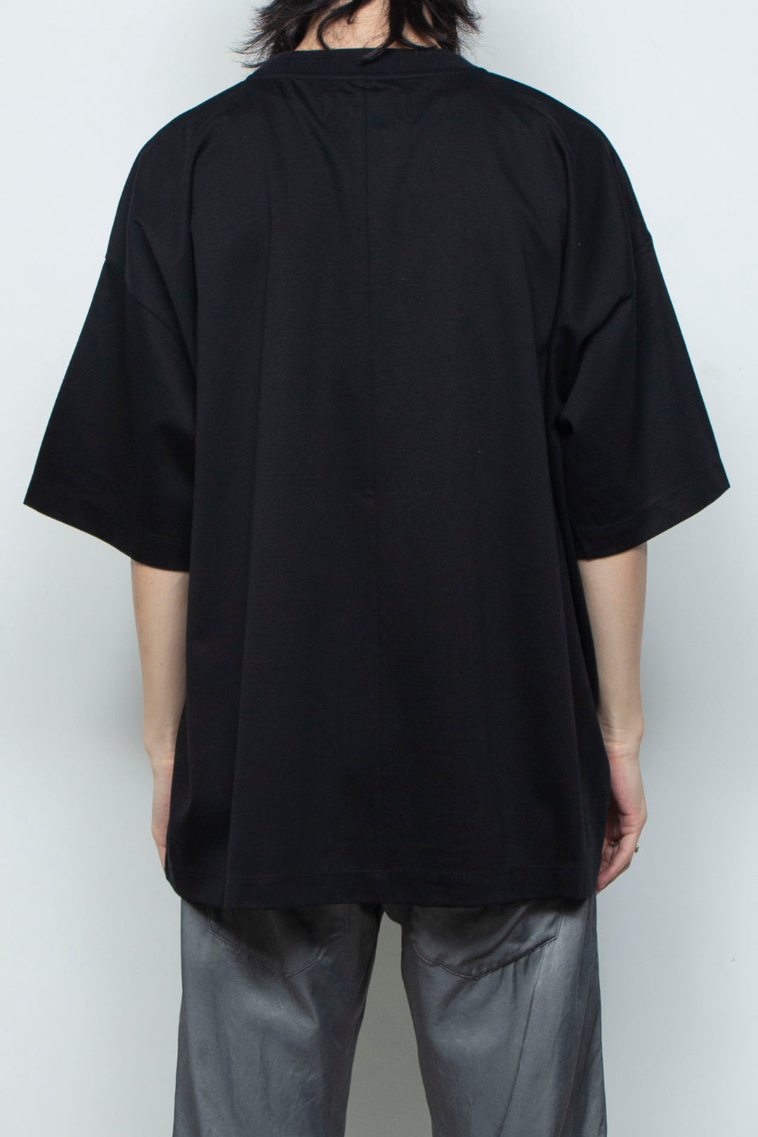 スーペリアピマコットンオリジナルリブネックTシャツ  BLACK