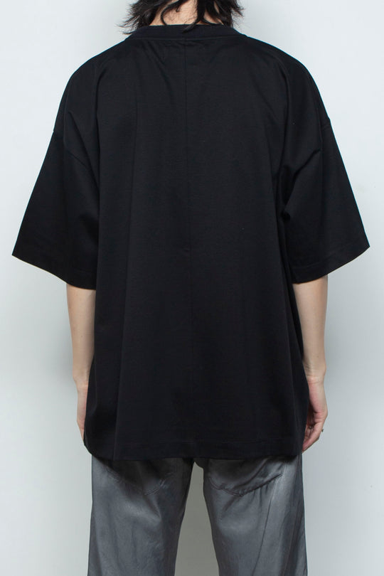 スーペリアピマコットンオリジナルリブネックTシャツ  BLACK