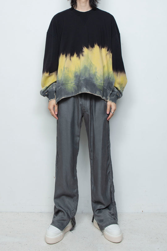 ハンドダイドロングスリーブプルオーバー BLACK DYED