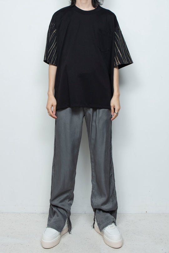 スーペリアピマコットンハンドペイントTシャツ BLACK