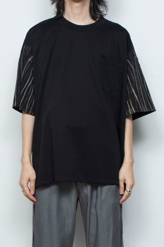 スーペリアピマコットンハンドペイントTシャツ BLACK