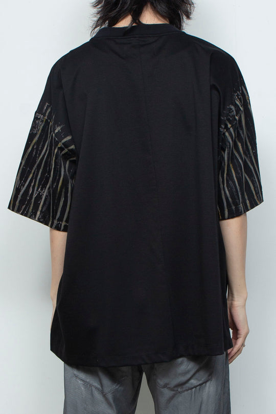 スーペリアピマコットンハンドペイントTシャツ BLACK