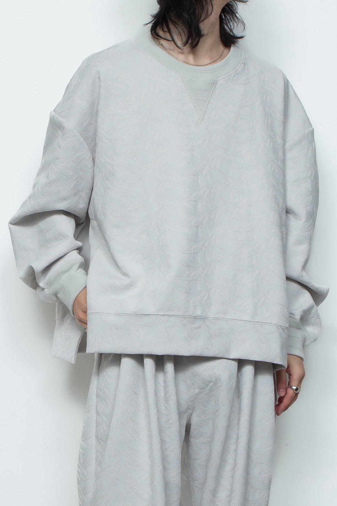 フルエンブロイダリージャージープルオーバー ICE GRAY