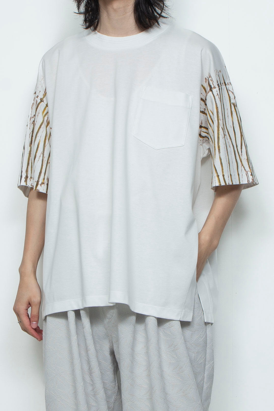 スーペリアピマコットンハンドペイントTシャツ WHITE