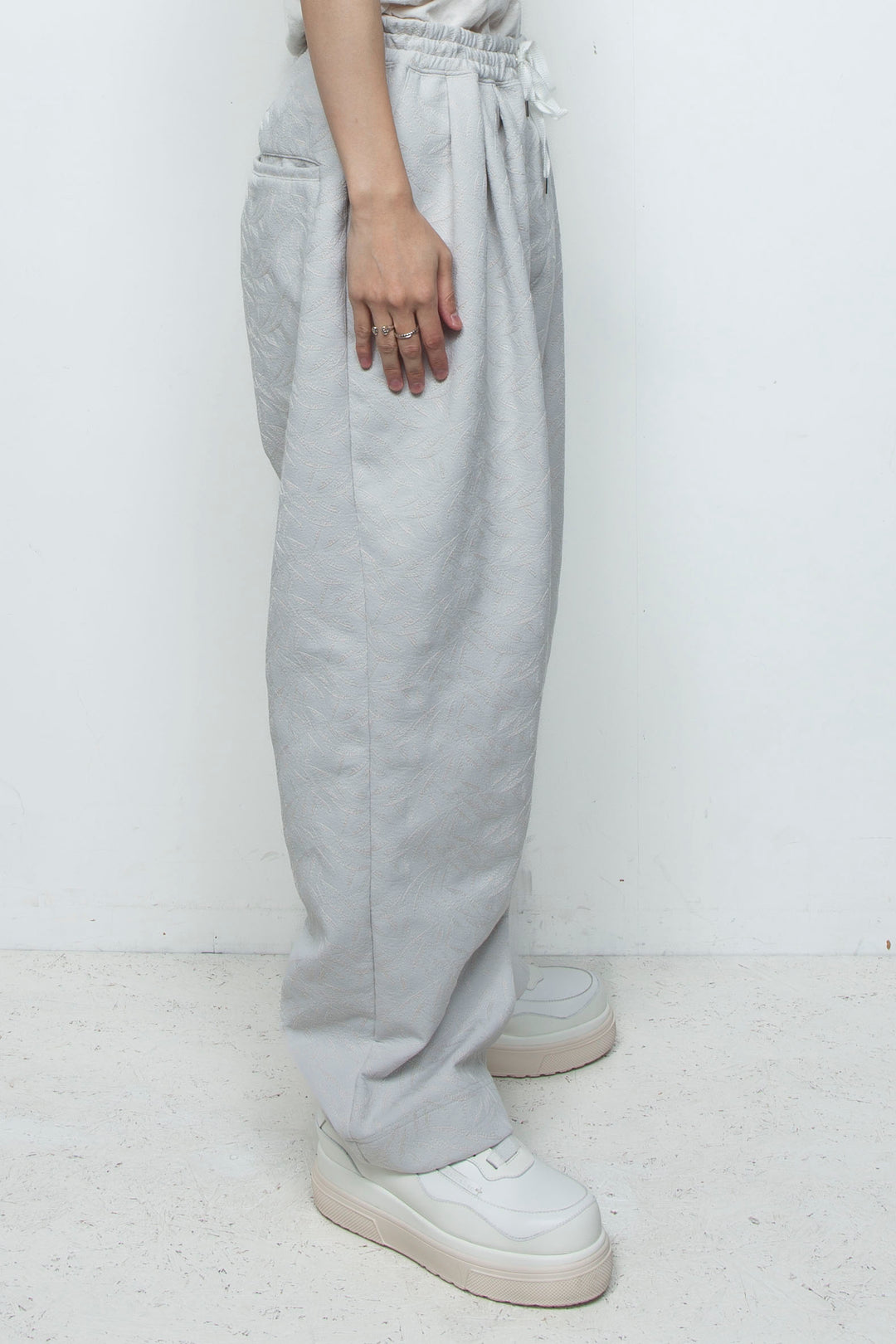 フルエンブロイダリージャージーイージーパンツ ICE GRAY
