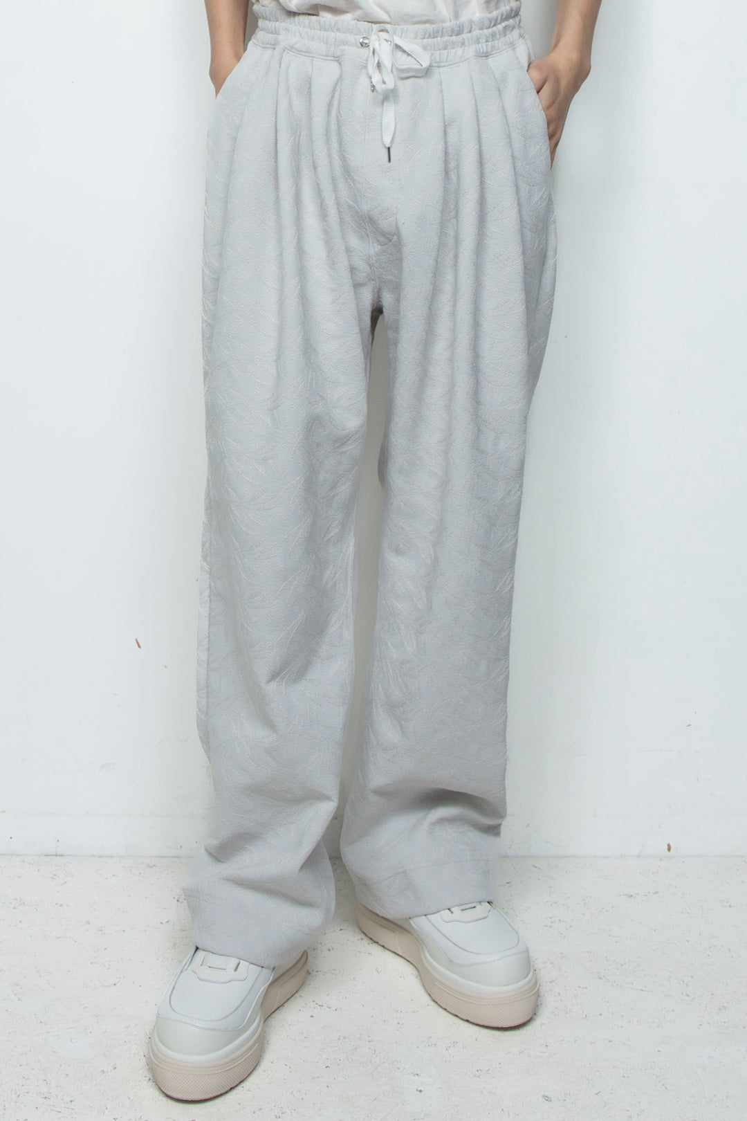 フルエンブロイダリージャージーイージーパンツ ICE GRAY