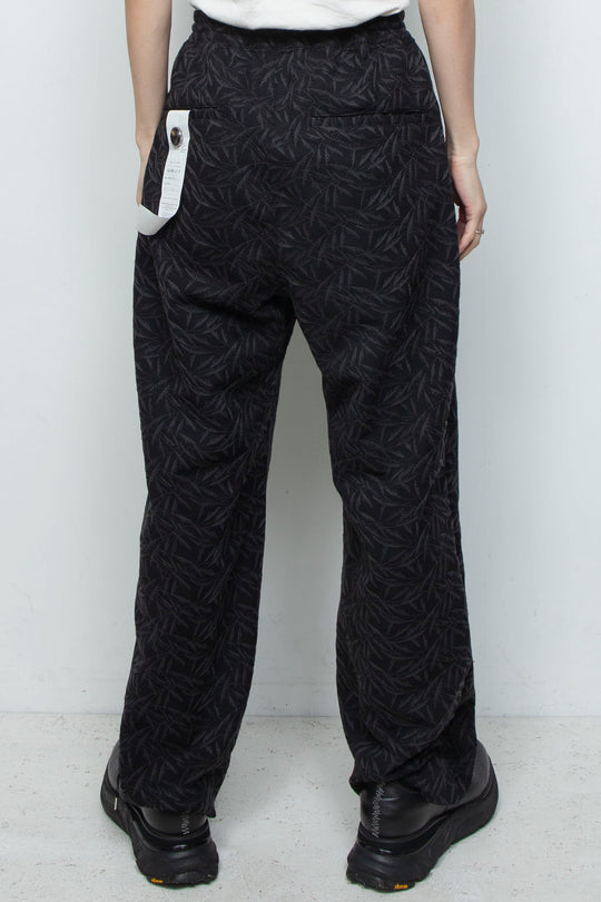 フルエンブロイダリージャージーイージーパンツ BLACK