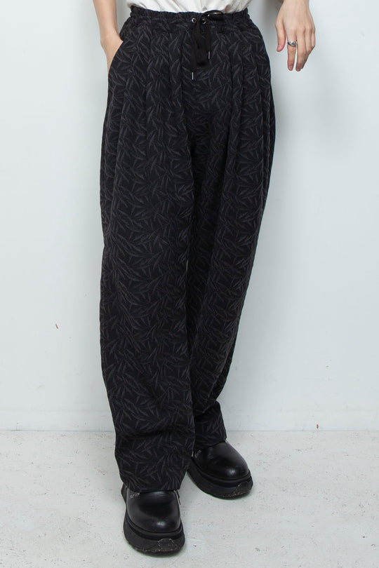 フルエンブロイダリージャージーイージーパンツ BLACK