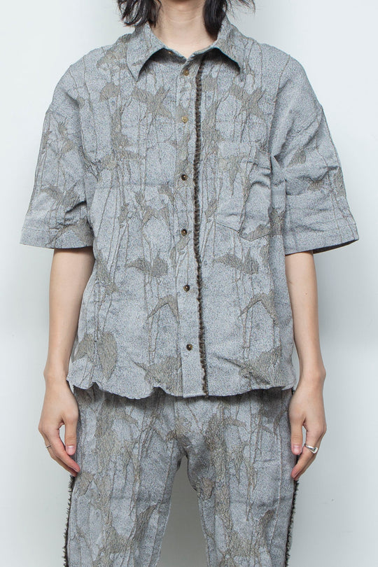 オリジナル蔦ジャガードショートスリーブコンパクトシャツ IVY CONCRETE
