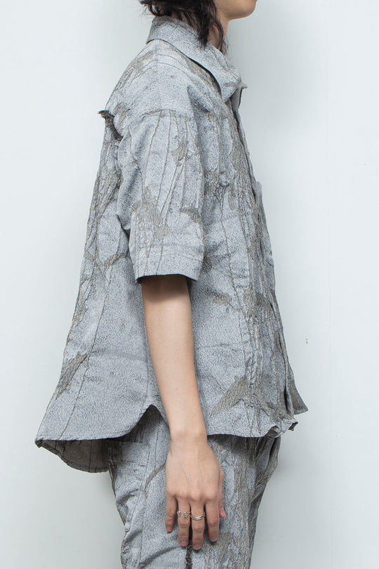オリジナル蔦ジャガードショートスリーブコンパクトシャツ IVY CONCRETE