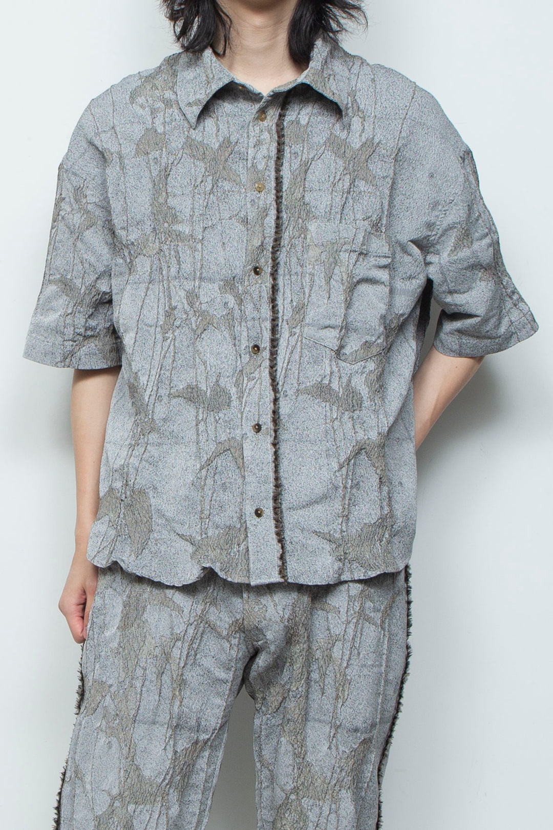 オリジナル蔦ジャガードショートスリーブコンパクトシャツ IVY CONCRETE