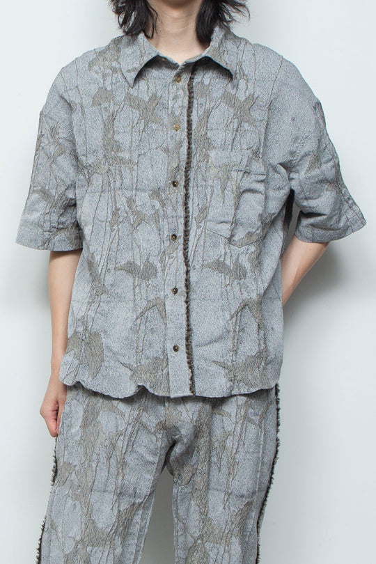 オリジナル蔦ジャガードショートスリーブコンパクトシャツ IVY CONCRETE